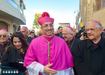 First Pontifical Mass of Msgr. Iyad Twal at Madaba