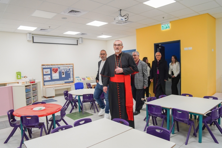 Cardinal Pierbattista Blesses the Nazareth Sisters' Kindergarten in Haifa