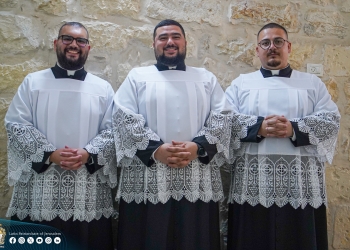 Three Seminarians Receive the Ministry of Acolyte in Beit Jala